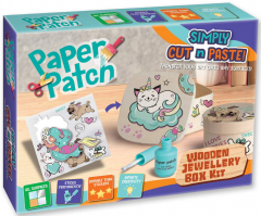 Set creativ - Decupeaza si lipeste - Cutie din lemn pisica