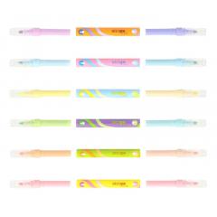 Set 6 markere evidentiatoare duble - 2 in 1 - Multicolor