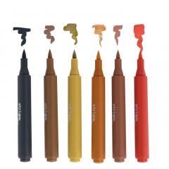 Set 6 markere acrilice, tip pensula - Artist