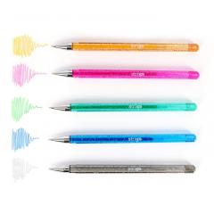 Set 5 pixuri cu gel si sclipici - Multicolor