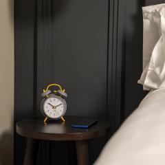 Ceas cu alarma retro - Fisura, gri si detalii galbene