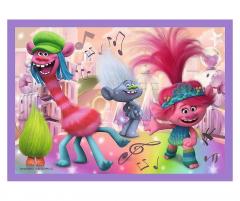 Puzzle 4-in-1 - Aventurile Trolilor Colorati