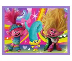 Puzzle 4-in-1 - Aventurile Trolilor Colorati