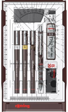 Set instrumente desen tehnic - Rotring Isograph College - Brown (0.25 / 0.35 / 0.5)