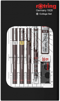 Set instrumente desen tehnic - Rotring Isograph College - Brown (0.25 / 0.35 / 0.5)