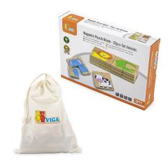 Puzzle magnetic din lemn, 32 piese - Animale