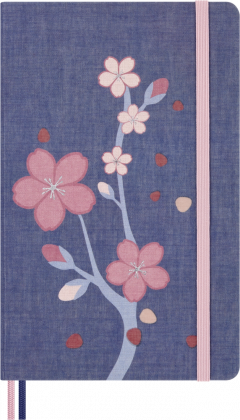 Set 2 carnete + 4 creioane - Moleskine Sakura - Lined + Plain, Hardcover, Large (With Box)