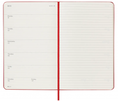 Agenda 2025/2026 - Moleskine Classic 18 Months Weekly Planner - Hardcover, Large (Red)