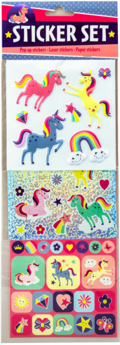  Set stickere trio - Unicorn