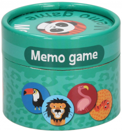 Joc de memorie - Animals in Round Storage Box