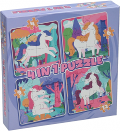 Puzzle 4in1, 31 piese - Unicorn