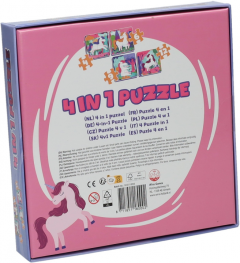 Puzzle 4in1, 31 piese - Unicorn