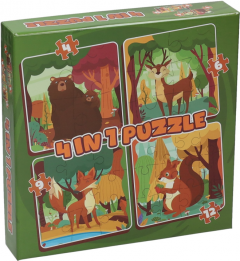 Puzzle 4 in1, 31 piese - Animale de padure