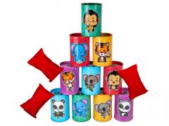 Joc de aruncare la tinta - conserve cu numere si animale