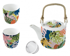 Set ceainic cu cesti si infuzor - Tropical Vibes