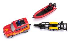 Set 2 masinute - Land Rover Defender with boat