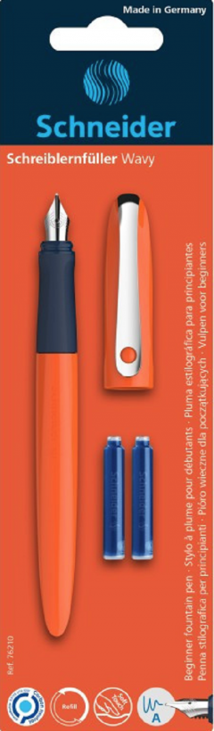 Stilou - Schneider Wavy - Portocaliu + 2 rezerve