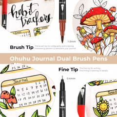 Set 120 markere - Ohuhu Maui - Dual Tips, Multicolor (Brush & Fineliner)