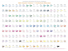 Set 168 markere - Ohuhu Honolulu - Dual Tips, Multicolor (Brush & Chisel)