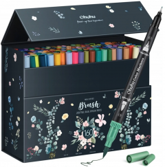 Set 160 markere - Ohuhu Maui - Dual Tips, Multicolor (Brush & Fineliner)