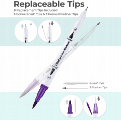 Set 160 markere - Ohuhu Maui - Dual Tips, Multicolor (Brush & Fineliner)