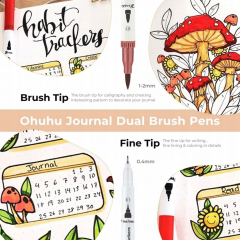 Set 160 markere - Ohuhu Maui - Dual Tips, Multicolor (Brush & Fineliner)