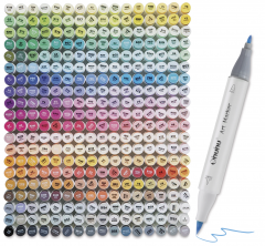 Set 320 markere - Ohuhu Honolulu - Dual Tips, Multicolor (Brush & Fine)