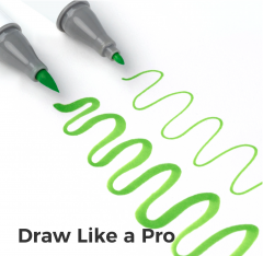 Set 320 markere - Ohuhu Honolulu - Dual Tips, Multicolor (Brush & Fine)