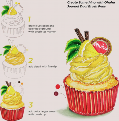 Set 160 markere - Ohuhu Maui - Dual Tips, Multicolor (Brush & Fineliner)