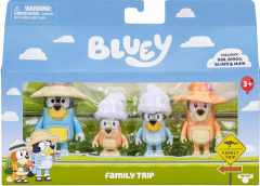 Set 4 figurine - Bluey - Family Trip: Bandit, Bingo, Bluey & Chilli