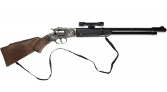 Jucarie - Pusca Cowboy cu doua tevi si luneta, 8 capse