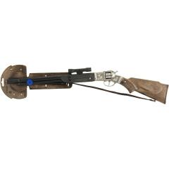 Jucarie - Pusca Cowboy cu doua tevi si luneta, 8 capse