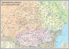 Harta - Tarile Romane de la mijlocul secolului  al XVIII-lea pana la 1859