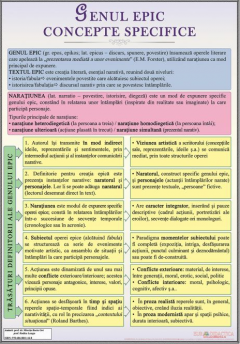 Plansa - Genul epic. Concepte specifice 
