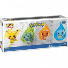 Set 4 figurine - Pop! Games - Pokemon: Pikachu, Bulbasaur, Charmander & Squirtle