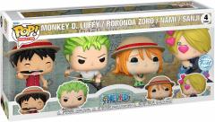Set 4 figurine - Pop! Animation - One Piece - Monkey D. Luffy, Roronoa Zoro, Nami & Sanji