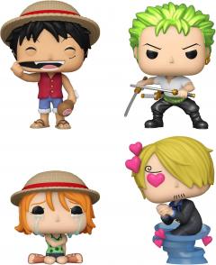 Set 4 figurine - Pop! Animation - One Piece - Monkey D. Luffy, Roronoa Zoro, Nami & Sanji