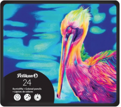 Set 24 Creioane colorate - Premium, in cutie metalica