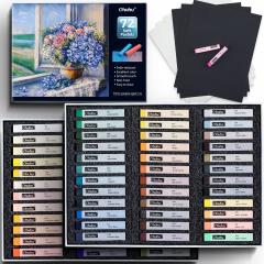 Set 72 pasteluri - Long Chalk Pastels Set for Adults Kids Beginners