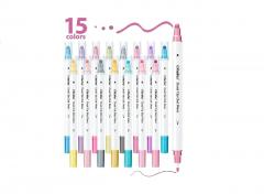 Set 15 markere - Ohuhu - Baza Apa, Dual Tips Fine&Dot, Multicolor 