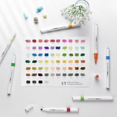 Set 64 carioci pe baza apa - Dual Tip - Multicolor