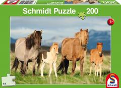 Puzzle 200 de piese - Familie de cai