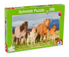 Puzzle 200 de piese - Familie de cai