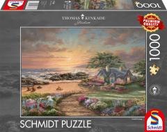 Puzzle 1000 de piese - Thomas Kinkade - Casuta pe malul marii
