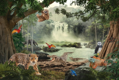 Puzzle 100 piese - In padurea tropicala