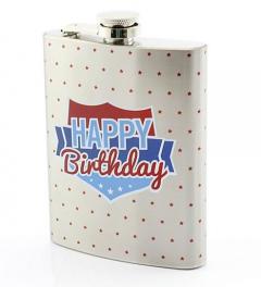 Plosca - S/Steel Hip Flask Happy Birthday | Lesser & Pavey