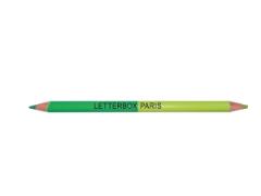 Creion colorat cu 2 capete - Verde / Galben