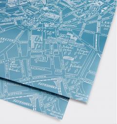 Hartie de impachetat - Metallic teal Vienna Map Lagom Design