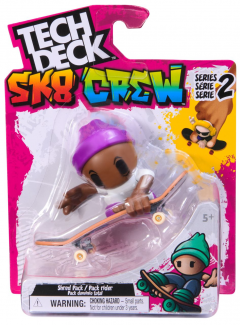 Set de joaca - Tech Deck Sk8 Crew Series 2 - Placa si figurina cu sapca mov
