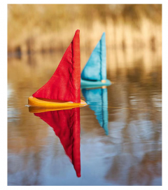 Set 2 barcute din lemn cu panza